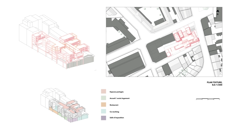 Surélévation, Résidentiel collectif, Rénovation, Contemporain