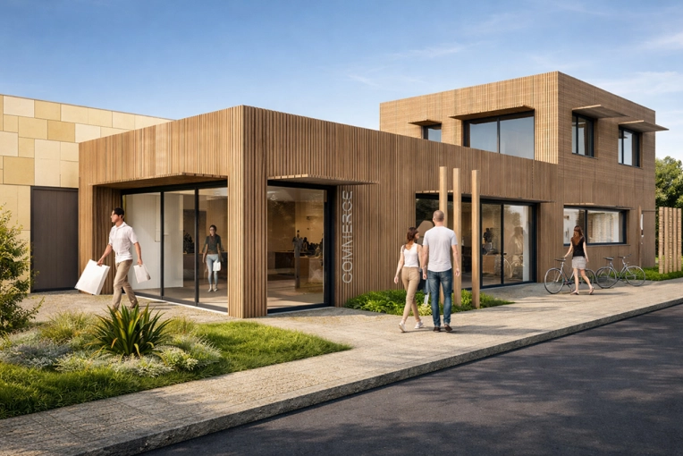 Commerce, Construction neuve, Étude de faisabilité, Contemporain, Minimaliste