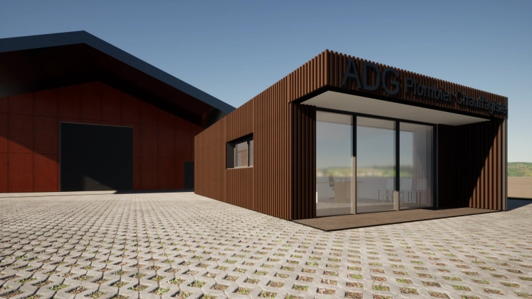 Bâtiment professionnel, Construction neuve, Plan, Permis de construire