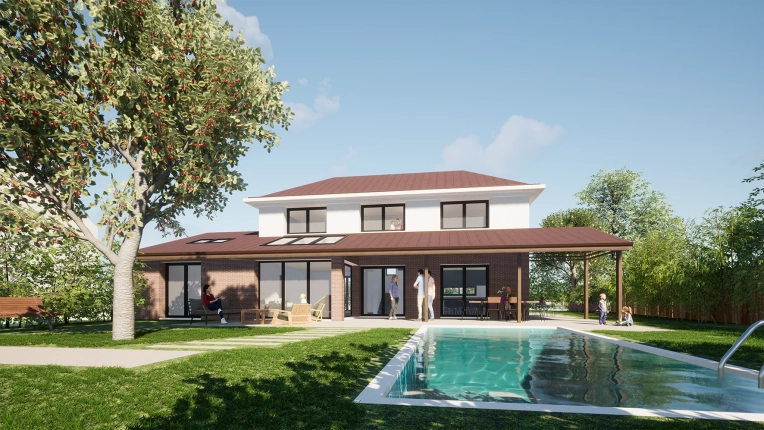 Maison individuelle, Maison de campagne, Construction neuve, Plan, Permis de construire