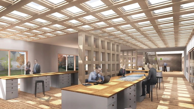 Jardin, Bâtiment professionnel, Bureau, Architecture d’intérieur, Construction neuve, Plan, Conseil