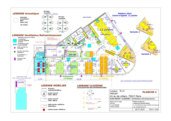 Bâtiment professionnel, Bureau, Rénovation, Plan