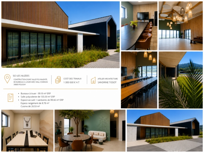 Bâtiment professionnel, Bureau, Construction neuve, Plan, Permis de construire, Suivi de chantier, Conseil, Déclaration de travaux