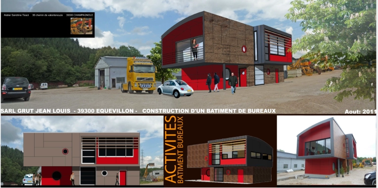 Bâtiment professionnel, Bureau, Bâtiment industriel, Architecture d’intérieur, Construction neuve, Plan, Permis de construire, Suivi de chantier, Conseil, Déclaration de travaux