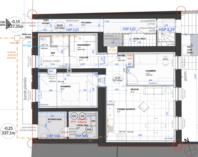 Transformation, Appartement, Rénovation, Architecture d’intérieur, Étude de faisabilité, Rénovation énergétique, Plan, Permis de construire, Suivi de chantier