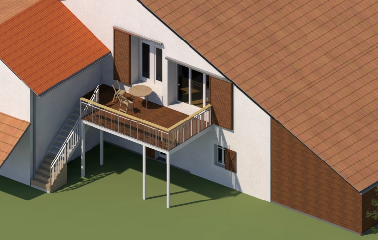 Terrasse, Maison individuelle, Rénovation, Maison de campagne, Rénovation énergétique, Aménagement combles, Corps de ferme, Plan, Permis de construire, Suivi de chantier