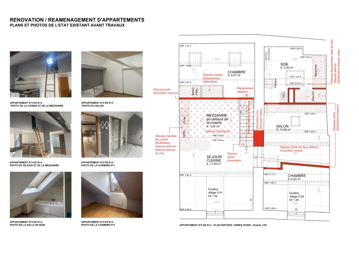 Appartement, Rénovation, Architecture d’intérieur, Plan, Permis de construire