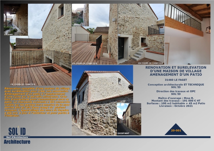 Transformation, Surélévation, Maison individuelle, Rénovation, Maison de ville, Réhabilitation, Plan, Permis de construire, Suivi de chantier