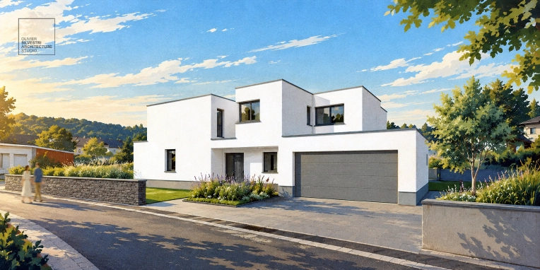 Maison individuelle, Maison de ville, Construction neuve, Plan, Permis de construire, Suivi de chantier
