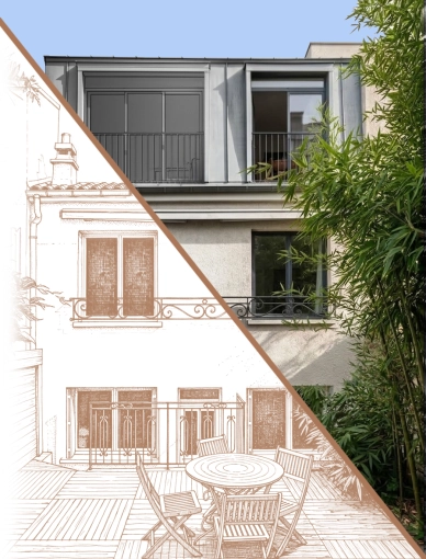 Surélévation, Maison individuelle, Maison passive / écologique, Rénovation, Maison de ville, Architecture d’intérieur, Étude de faisabilité, Réhabilitation, Rénovation énergétique, Aménagement combles, Plan, Permis de construire, Suivi de chantier, Conseil, Diagnostic, Visite conseil avant achat, Déclaration de travaux